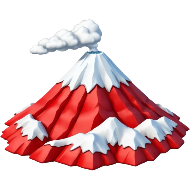 Create a 3D Mount Fuji with red color. emoji