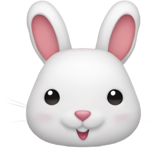 rabbit head with loads of hearts, kiss marks & stars emoji