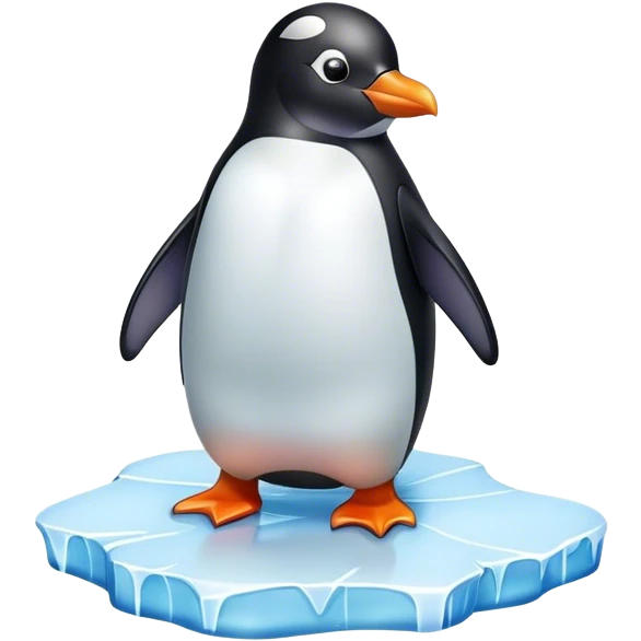 penguin on ice floe emoji