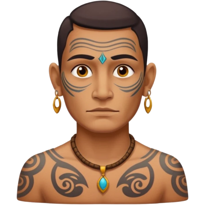 ancient incadian with tatooed on neck and face emoji
