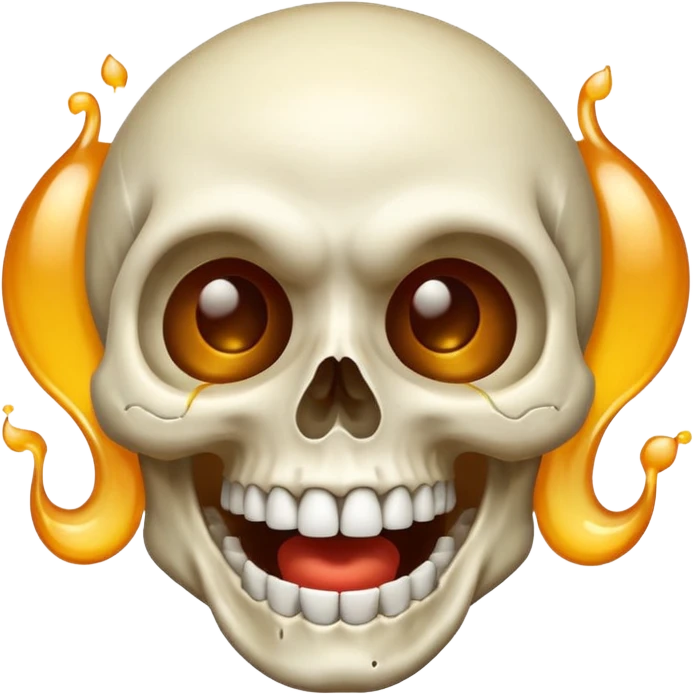 Laughing skull sweating emoji