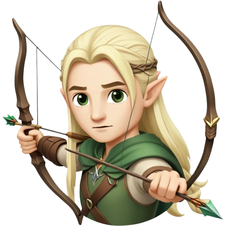 Legolas with bow and arrow, blond elf emoji