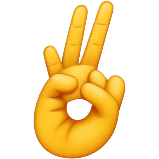 hazme una mano haciendo el numero 3 emoji