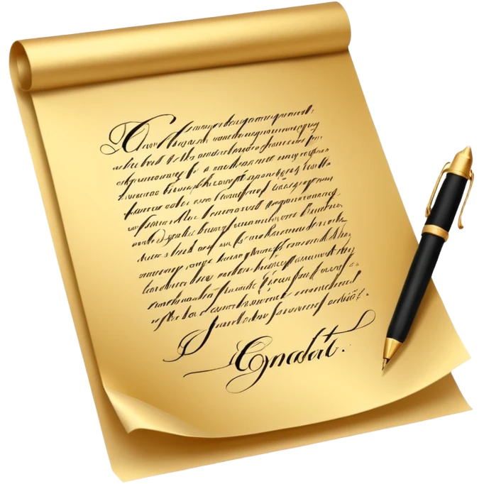 Contract golden paper signed emoji