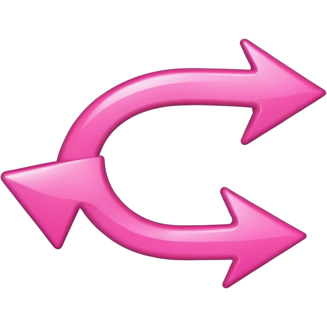 Pink curved arrow emoji