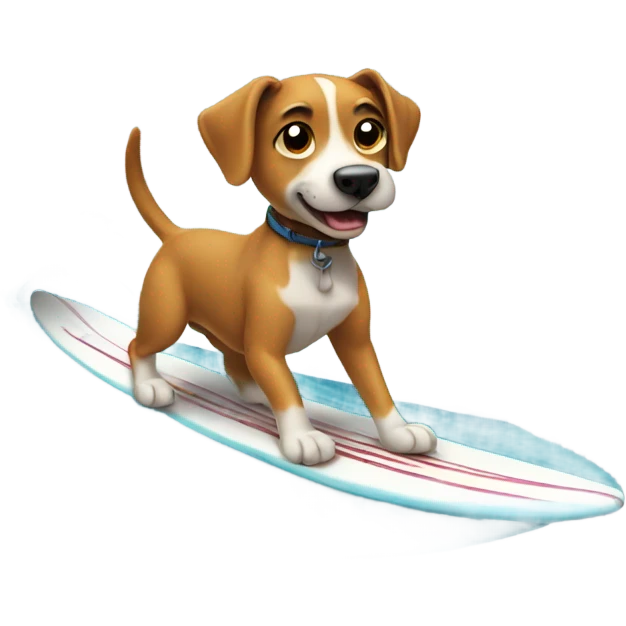 dog surfin emoji