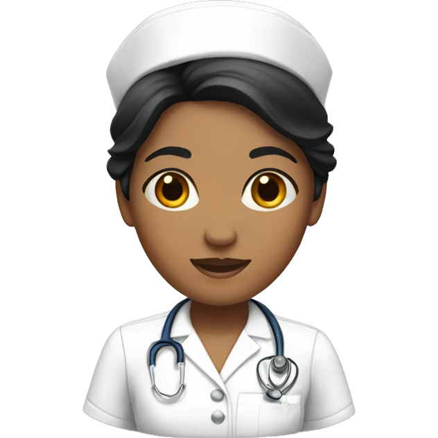 a Nurse with black hair and tanned skin emoji