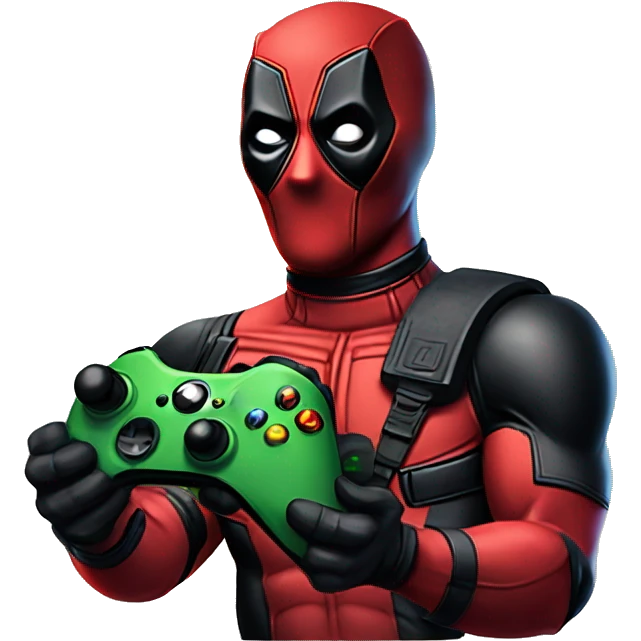 Deadpool holding xbox controller emoji
