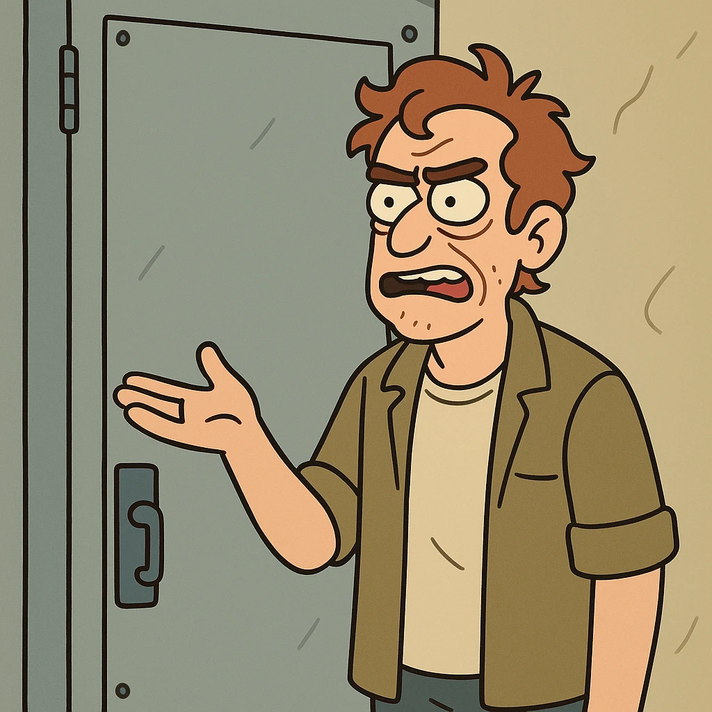 a metal door, cartoon style emoji