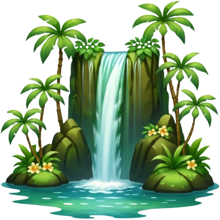 Hawaiian waterfall emoji