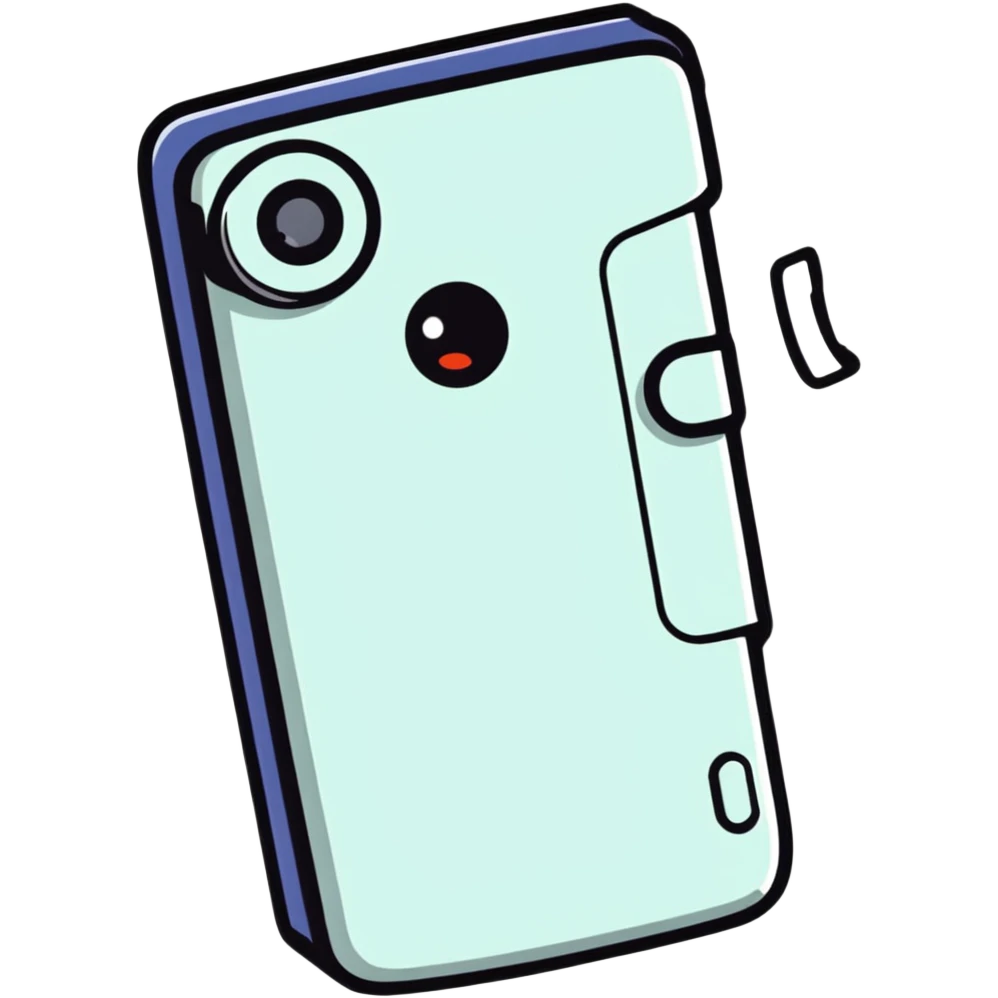 mobile phone with bite mark logo emoji