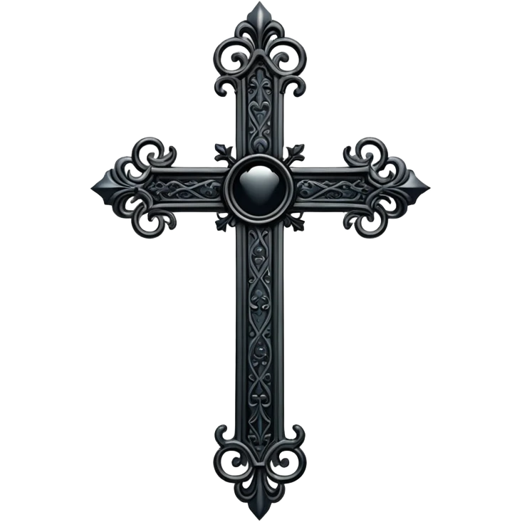 black gothic cross emoji