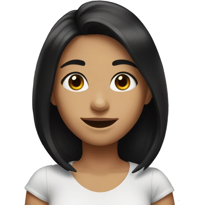 solo smiling girl with black hair emoji