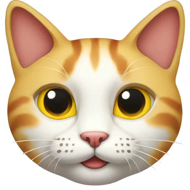cat with white yellow red face emoji