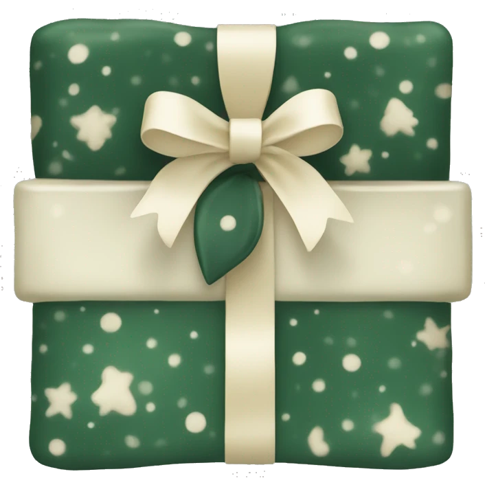 forest green and cream christmas present emoji