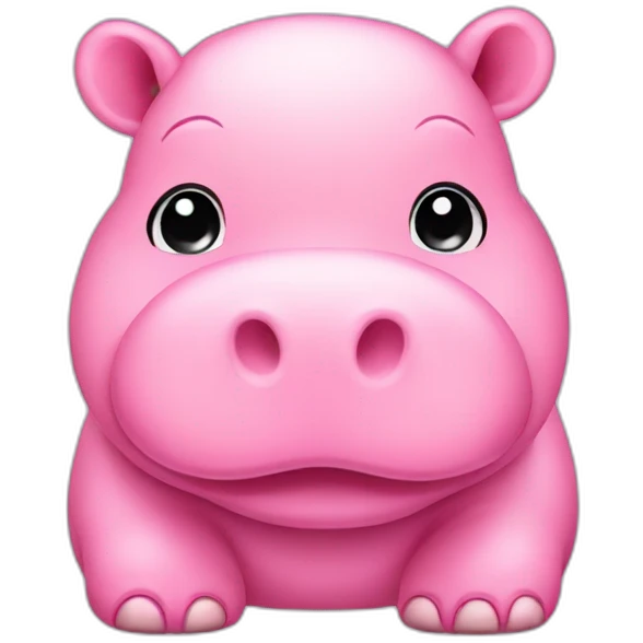 cute pink hippo emoji