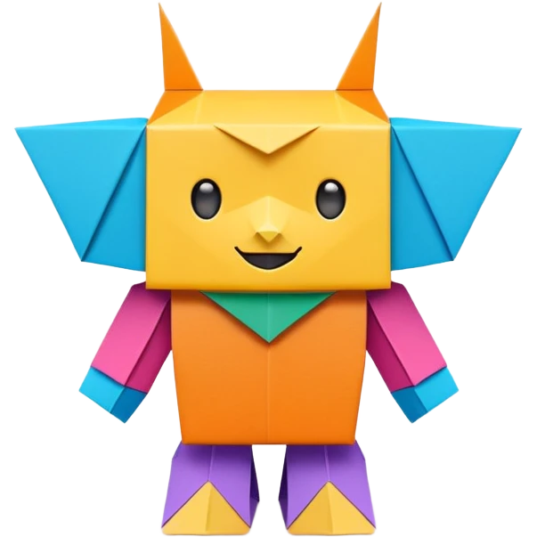 Un chatbot origami emoji