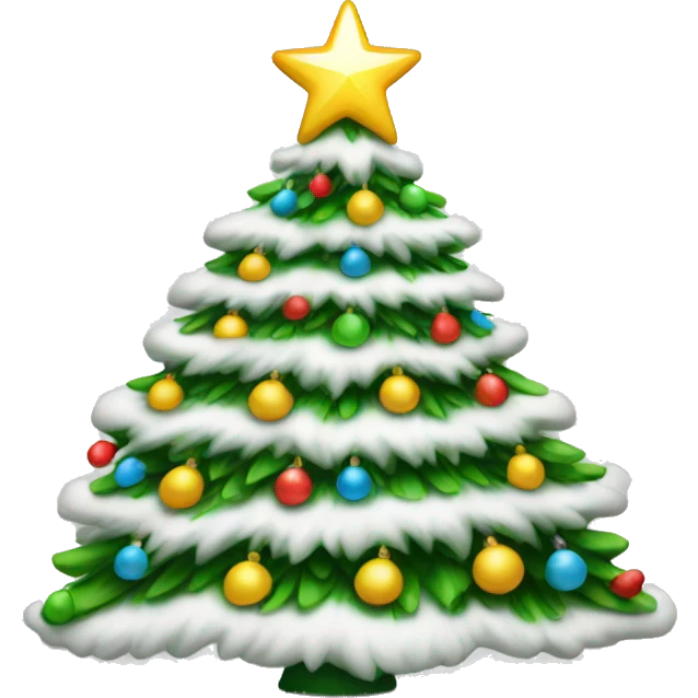 White Christmas tree decorated  emoji