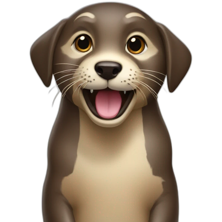 Une loutre sur un chien emoji