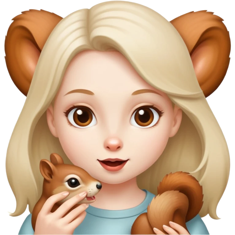 Девочка кушает белку emoji
