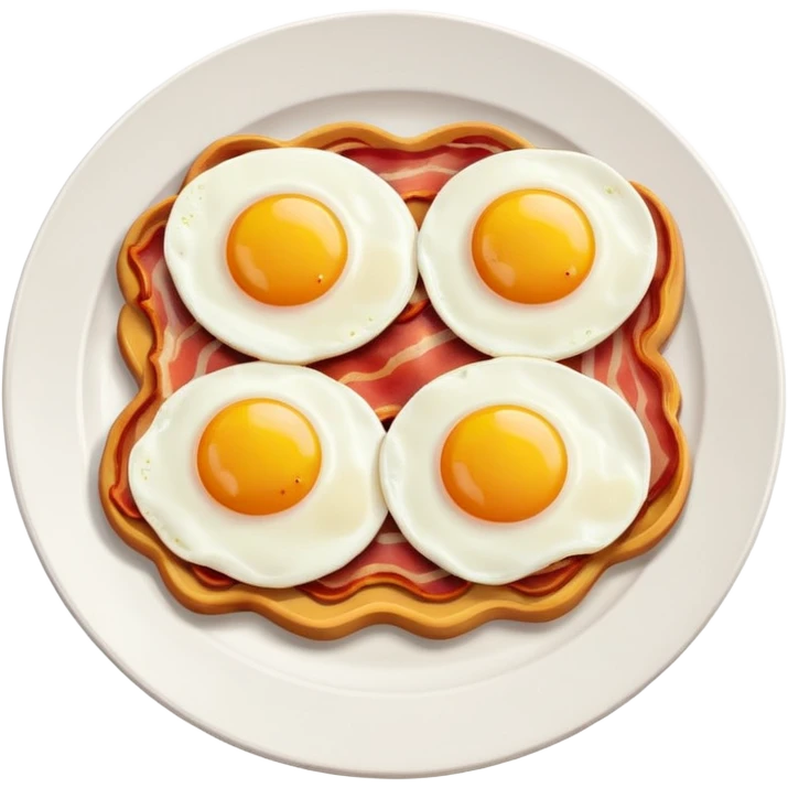 Bacon and eggs on a plate emoji