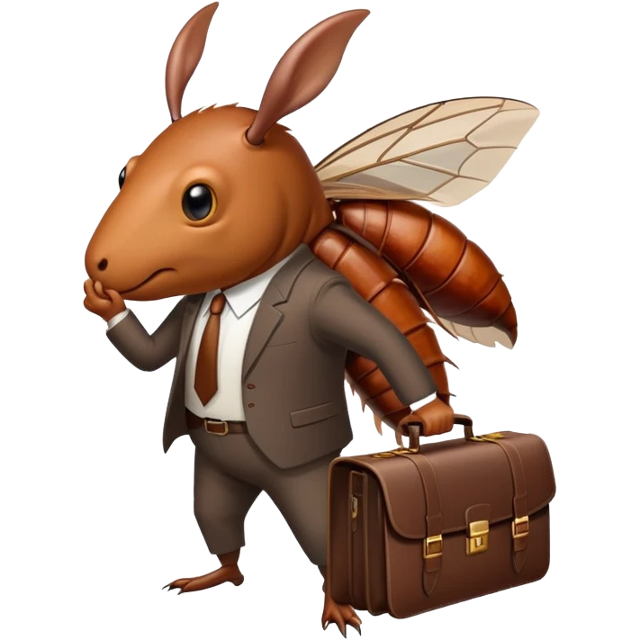  roach with a business suit and briefcase  emoji