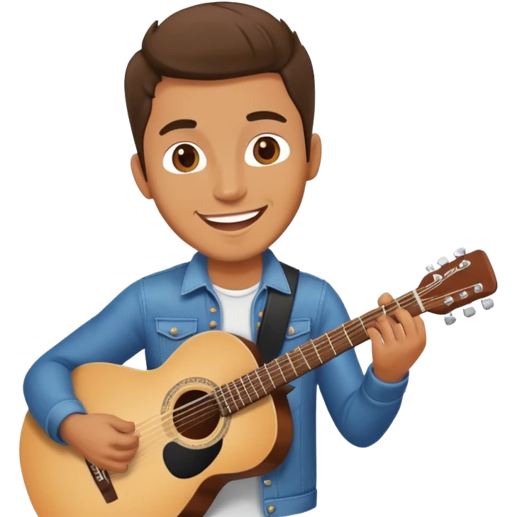 Happy Rock Pop Music Male Musician in his 30s dressed with trendy style emoji