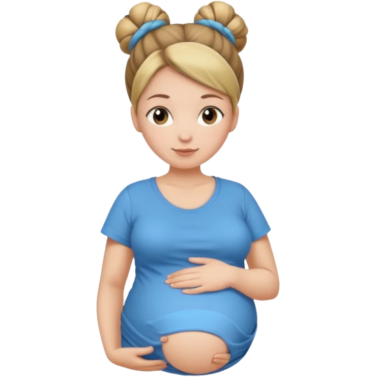 Вагітна жінка в тобіку та в гулькі emoji