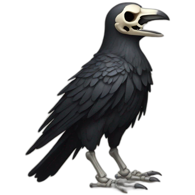Skeleton of crow emoji