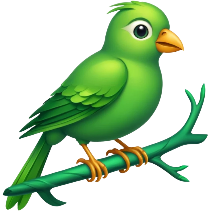 A green bird emoji