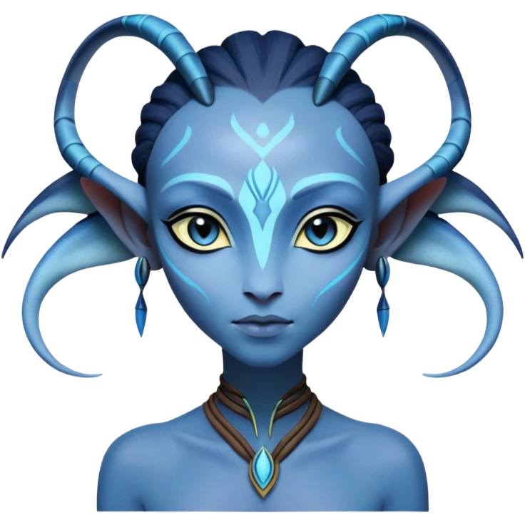 Neytiri, James Cameron’s avatar, NA’Vi, blue female Navi, neytiri emoji