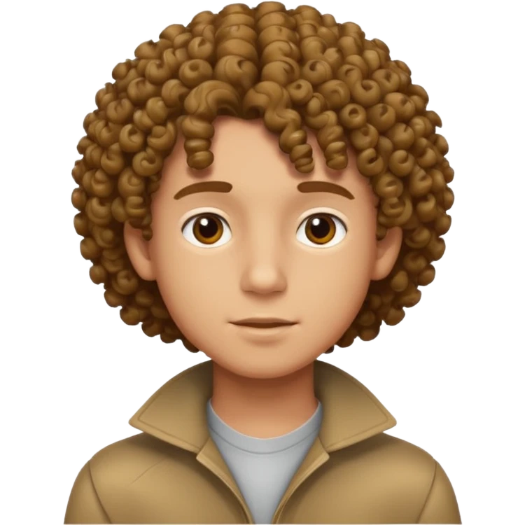 curly hair rich cool boy emoji, confident expression emoji