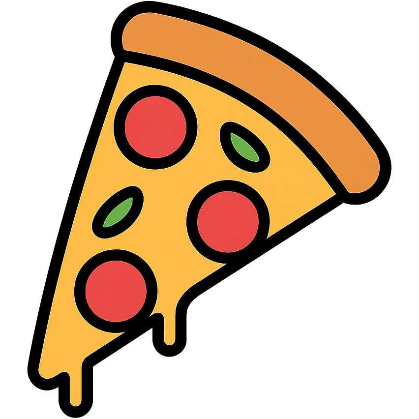 colored icon of a New York style pizza slice emoji