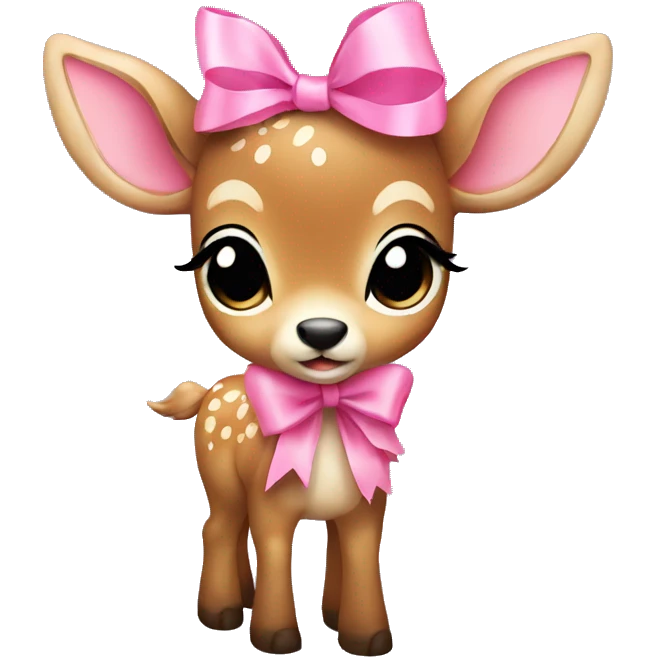 Baby deer with pink bow emoji
