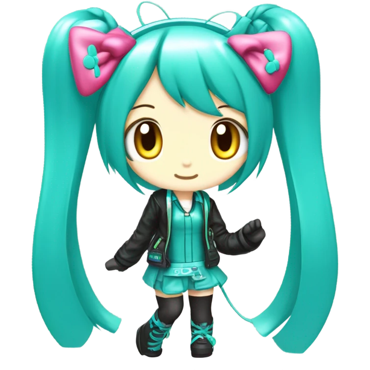 Create hello kitty in hatsune miku emoji