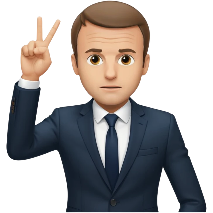 Emmanuel Macron qui fait un doigt d’honneur  emoji