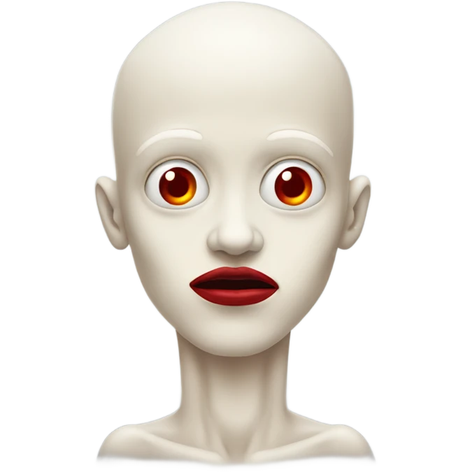 Pale man with red lips that has hands and feet growing out of his head and no body emoji