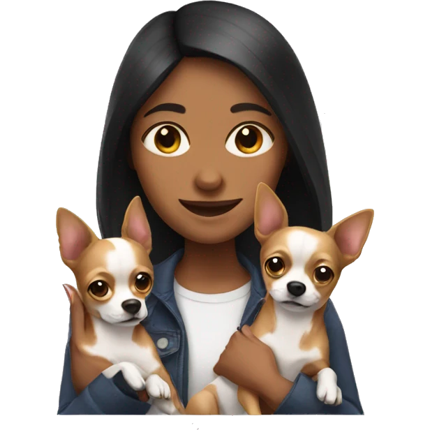 Girl with two chihuahuas emoji