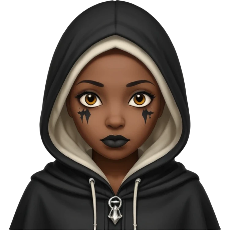 Black gothic woman with hoodoo vibes emoji