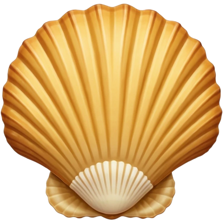 A madeleine pastry. Scalloped seashell shape with four to five vertical lines going in the same direction. Light golden brown. Scalloped edge. Cookie. Flat. Long. emoji