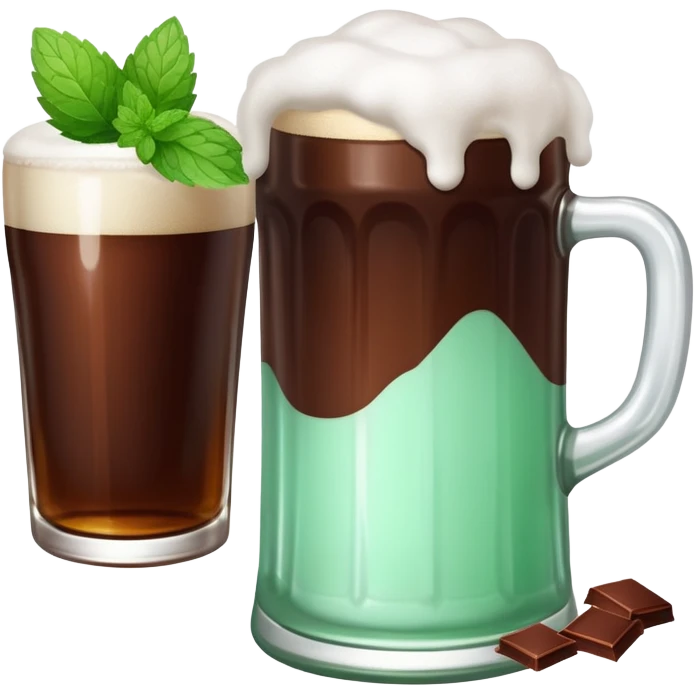 Mint chocolate beer emoji