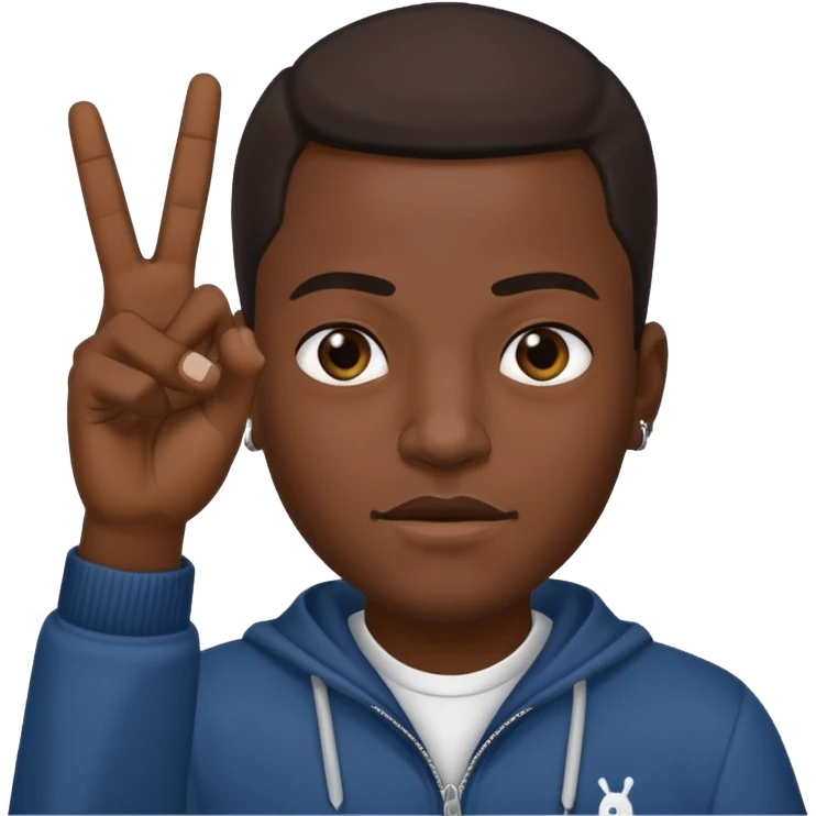 A black man throwing up gang signs with his hands  emoji