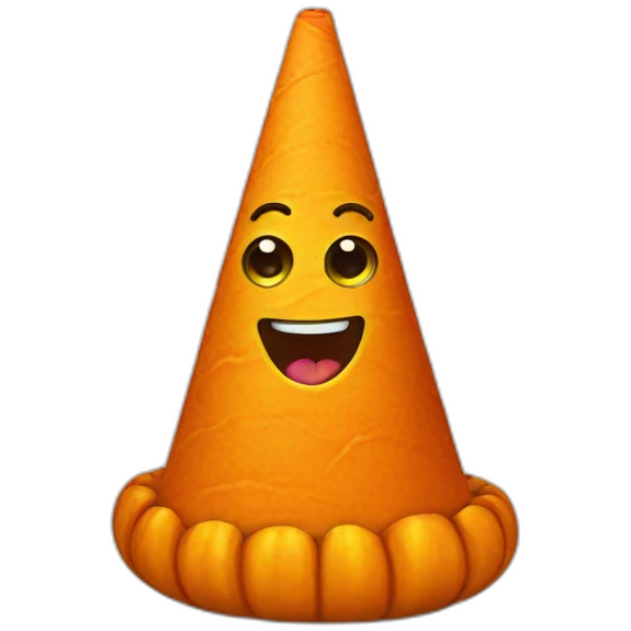 Cone on pumpkin emoji