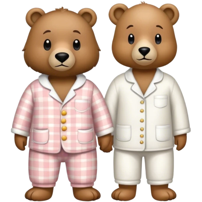 A bear and a goose, wearing pyjamas  emoji