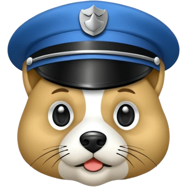 Polis üniforması giyen köpek emoji