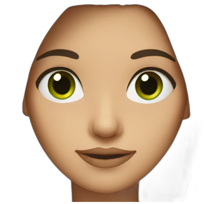 brunette woman with green eyes emoji