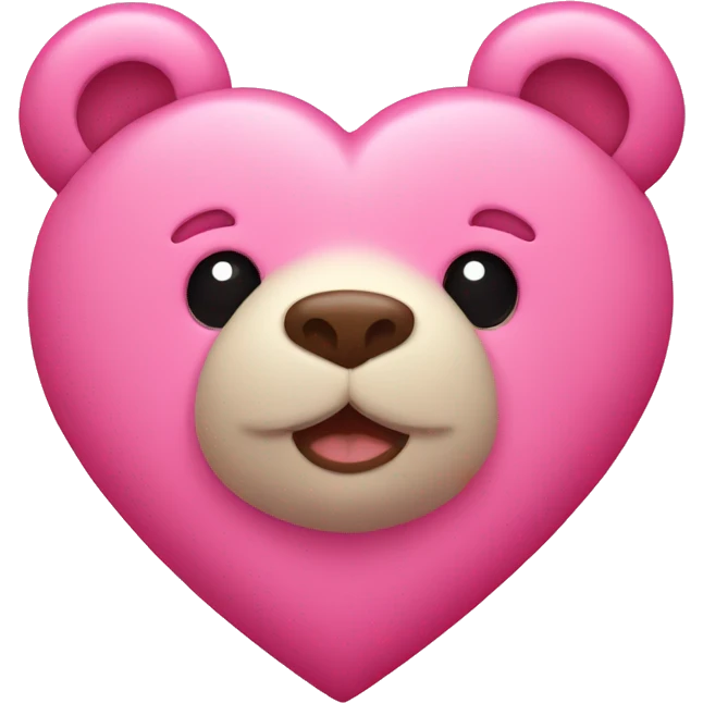 Pink heart with bear emoji