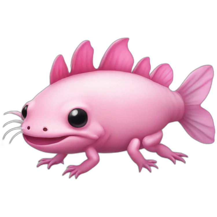 Pink axolotl with legs emoji