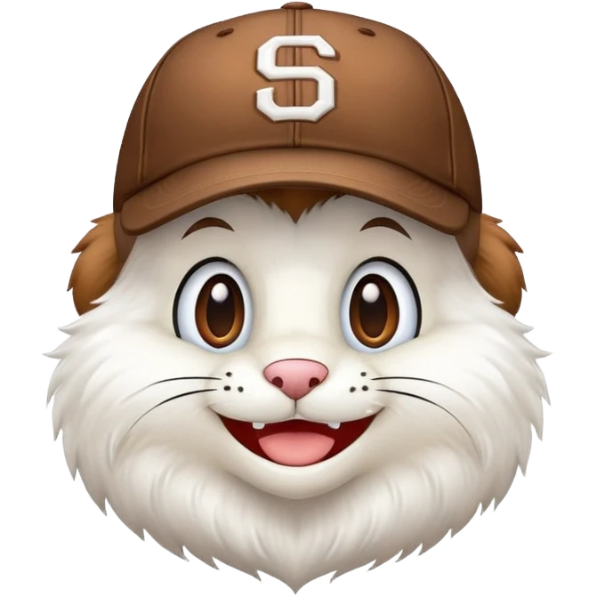 baseball mascot character with a baseball cap, smiling face, baseball team mascot emoji