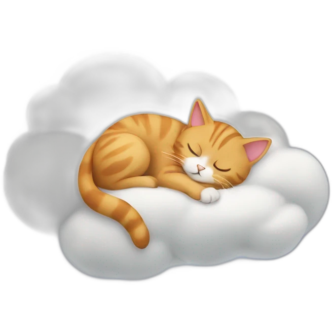 Cat sleeping on a cloud emoji